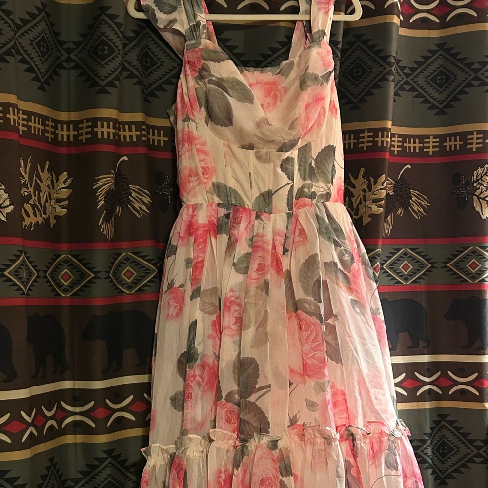 Ivy City Co Pink Floral Dress I feel pretty size XS but fits like a small